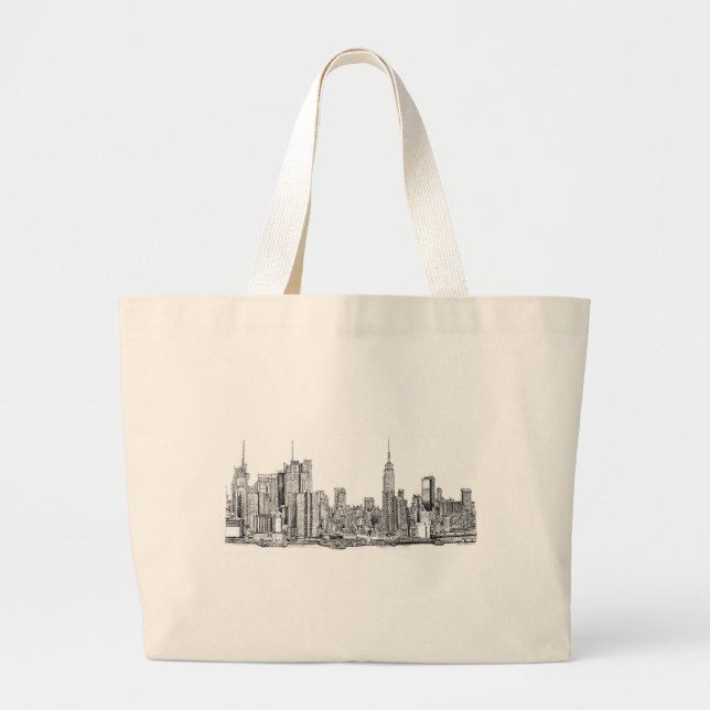 New York horisontbläck Jumbo Tygkasse (Framsidan)