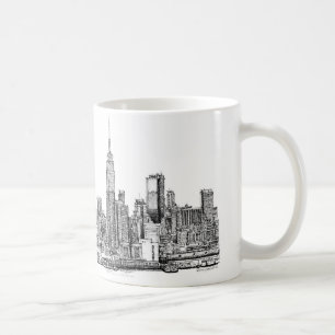 New York horisontbläck Kaffemugg