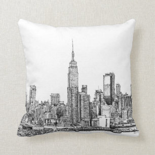 New York horisontbläck kudder Kudde