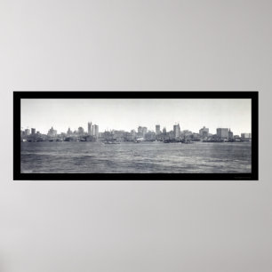 New York horisontfoto 1900 Poster
