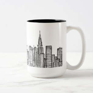 New York horisontmugg Två-Tonad Mugg