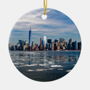 New York horisontNew York City stad Manhattan Julgransprydnad Keramik