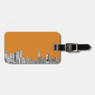 New York horisontorange Bagagebricka