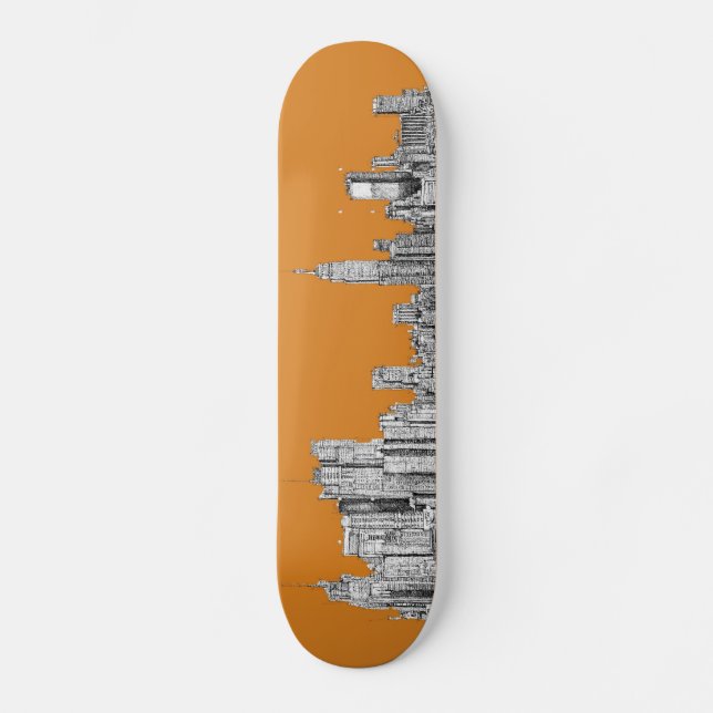 New York horisontorange Skateboard Bräda 20 Cm (Framsida)