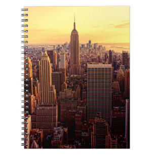 New York horisontstad med empire state Anteckningsbok Med Spiral