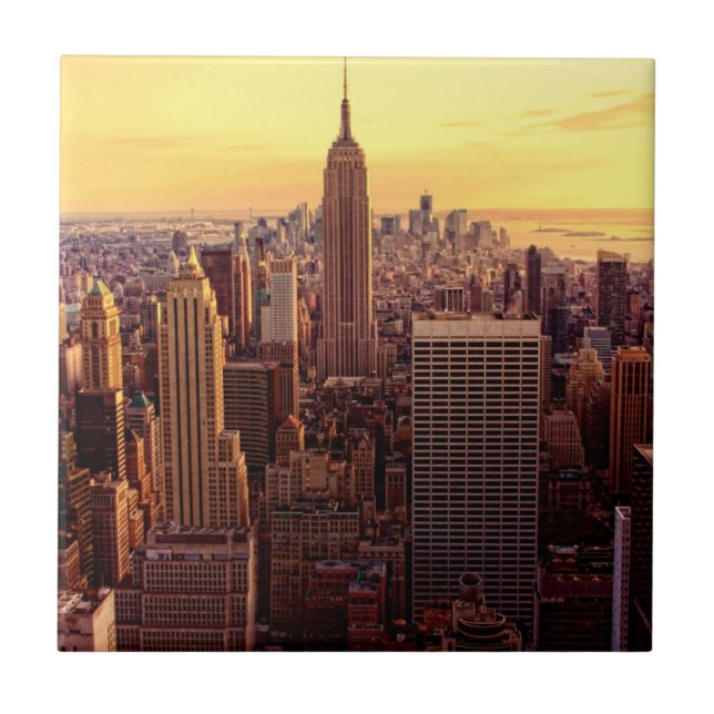 New York horisontstad med empire state Kakelplatta (Framsidan)