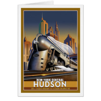 New York Hudson Streamline lokomotiv Hälsningskort