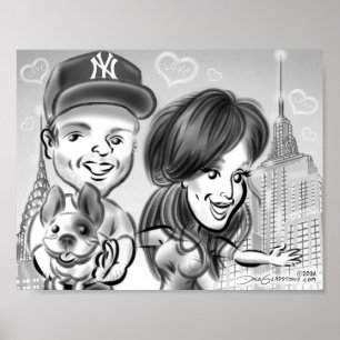 New York Hundälskares Caricature Poster