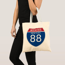 New York - I-88 Interstate Sign Tote Bag Tygkasse