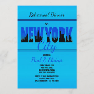 New York i Blue Call Inbjudningar