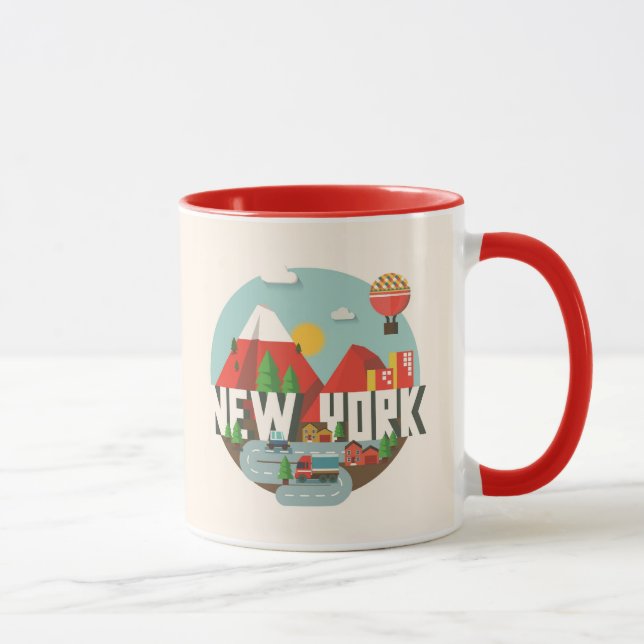 New York i design Mugg (Höger)
