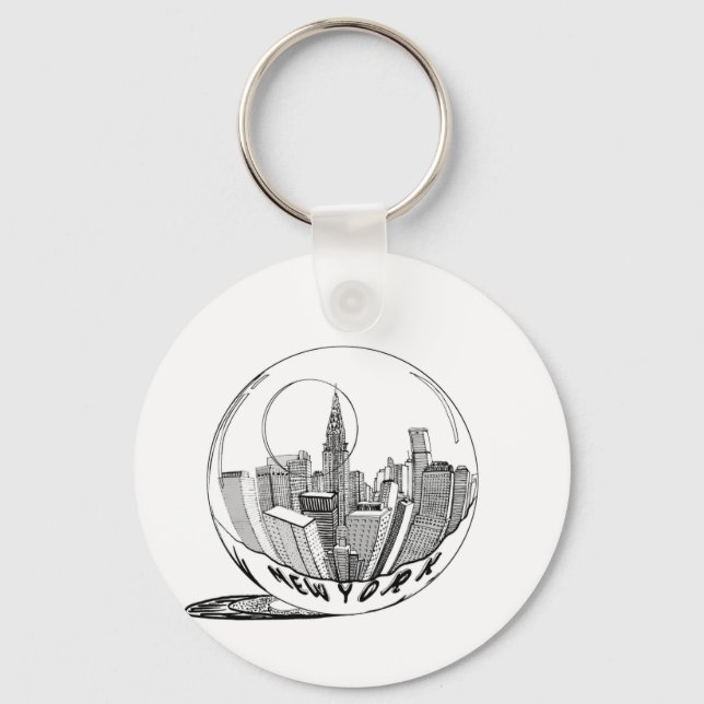 New York i ett glas boll Nyckelring (Framsida)