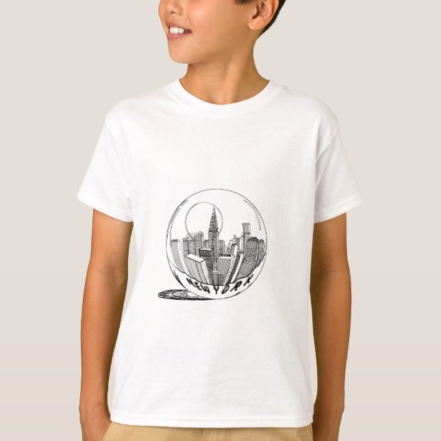 New York i ett glas boll T Shirt (Framsida)