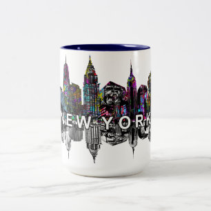 New York i graffiti Två-Tonad Mugg