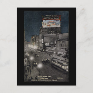 New York i natt 1910 Vykort