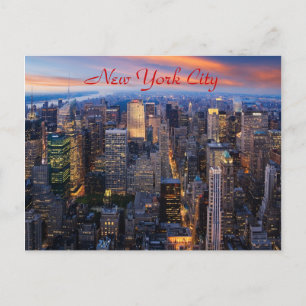New York i natt Vykort