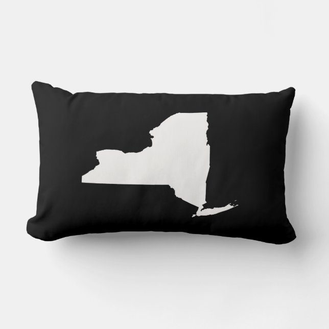 New York i vitt och svart Lumbarkudde (Framsida)