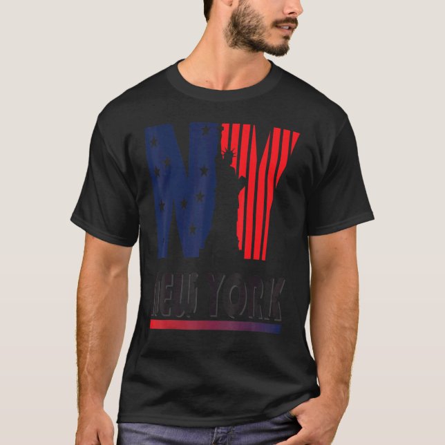 New York Idea Coola American Flagga T Shirt (Framsida)