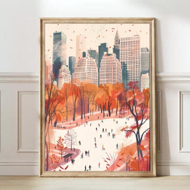 New York Illustration Central Park Tryck New York (Skapare uppladdad)