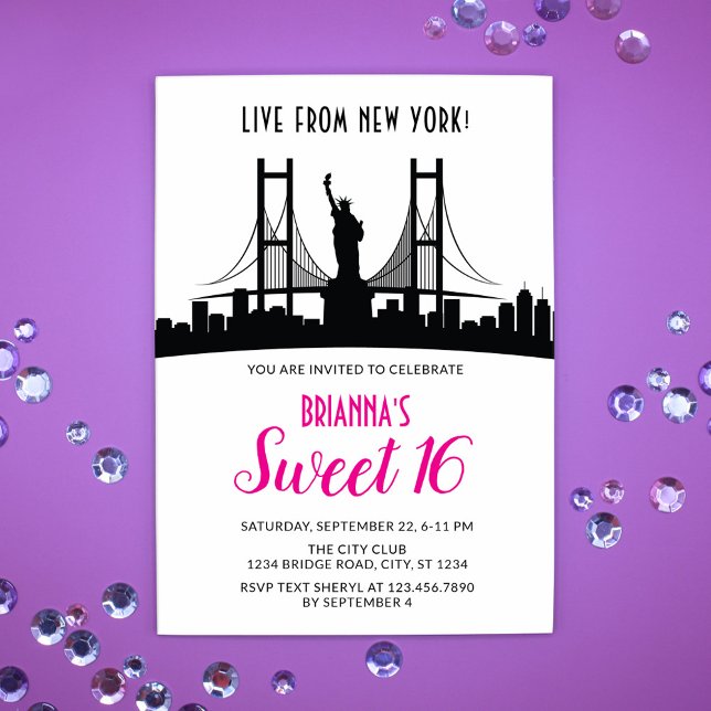 New York-inbjudan till Sweet sixteen Inbjudningar (Skapare uppladdad)