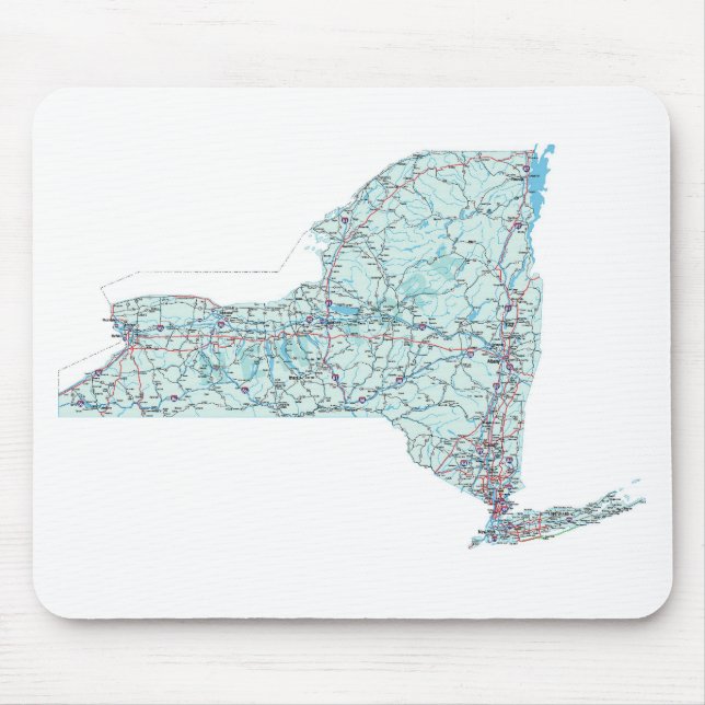 New York Interstate karta Mousepad Musmatta (Framsidan)