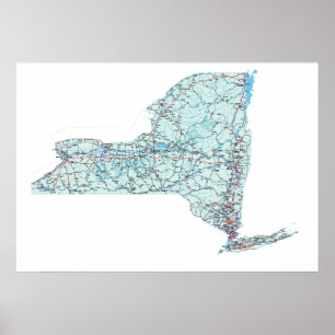 New York Interstate kartatryck Poster
