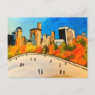 New York Isrink Central Park Vykort