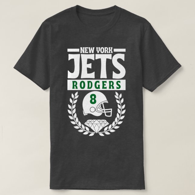 New York Jet Aaron Rodgers 8 Helmet American T Shirt (Design framsida)