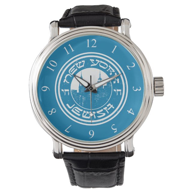 New York Jewish American Watch Armbandsur (Framsida)