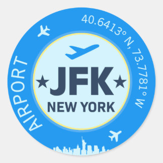 New York JFK Runt Klistermärke