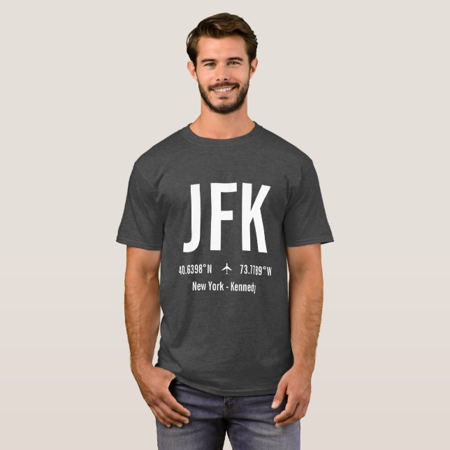 New York JFK:s flygplatskod - luftfart T Shirt (Hel framsida)