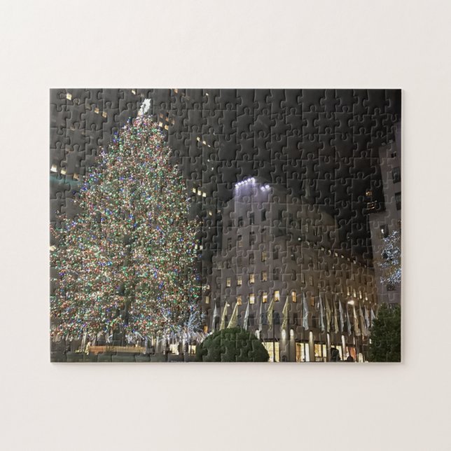 New York jul NYC Rockefeller Center Träd Pussel (Horisontell)