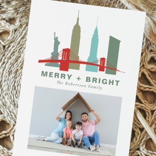 New York julbyggnader, arkitektur Siluett Julkort