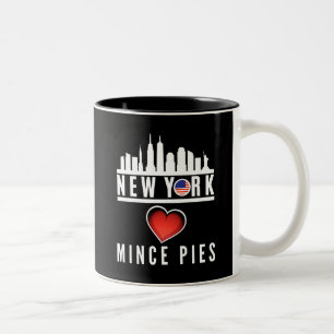 New York Kärlek Mince Paj Cityscape Två-Tonad Mugg