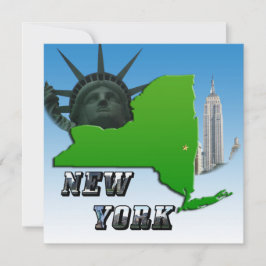 New York Karta, Frihetsgudinnan, monument Inbjudningar