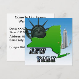 New York Karta, Frihetsgudinnan, monument Inbjudningar