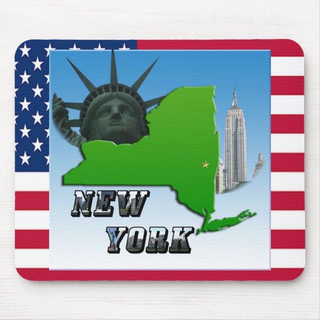 New York Karta, Frihetsgudinnan, monument Musmatta (Framsidan)