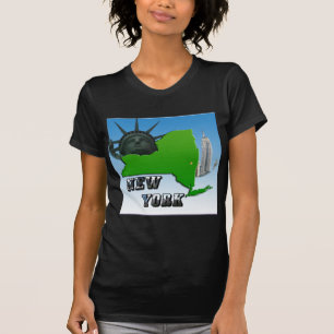 New York Karta, Frihetsgudinnan, monument T Shirt