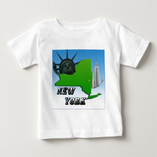 New York Karta, Frihetsgudinnan, monument T-shirt (Framsida)