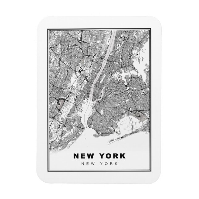 New York Karta Magnet (Vertikal)
