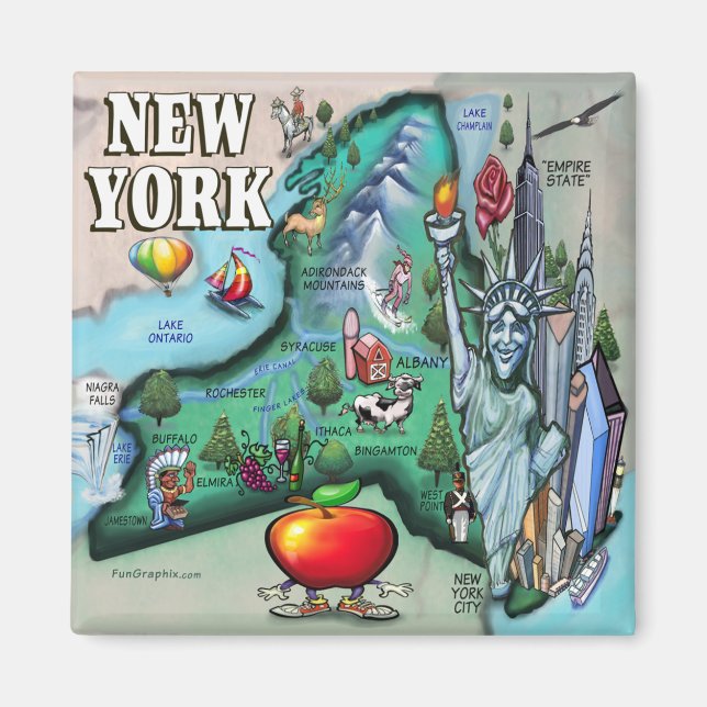 New York Karta Magnet (Framsidan)