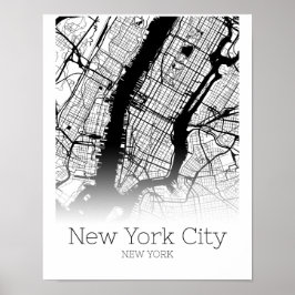 New York Karta - New York City NYC - Karta Poster