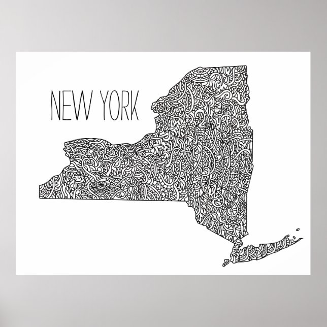 New York Karta Poster (Framsidan)
