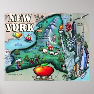 New York Karta PRINT Poster