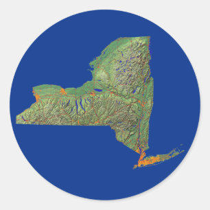 New York Karta Sticker Runt Klistermärke