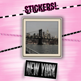 New York Klistermärke Polaroid Siluett Vinyldekal Klistermärken