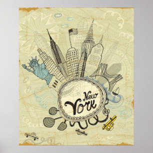 New York klotteraffisch Poster