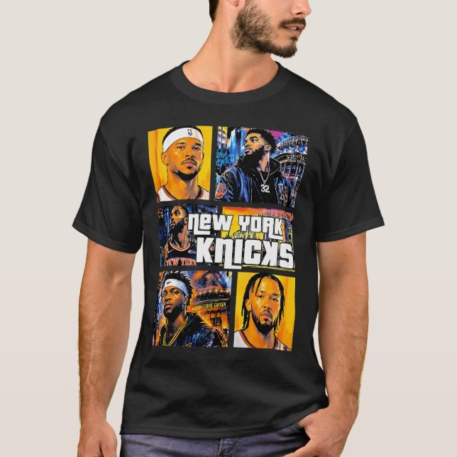 New York Knicks Aesthetic Foundry T Shirt (Framsida)