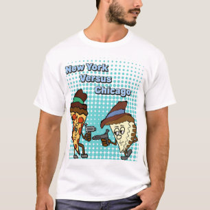 New York kontra Chicago Pizzakrig T Shirt