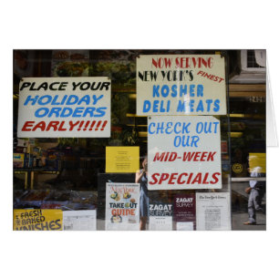 New York Kosher Deli Judiska Helgdagar Fotografi Hälsningskort